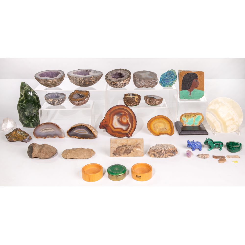 Appraisal: GEOLOGICAL SPECIMEN COLLECTIONOver items including cut and polished geodes cut