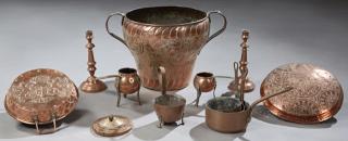 Appraisal: Group of Sixteen French Copper Pieces th and Group of