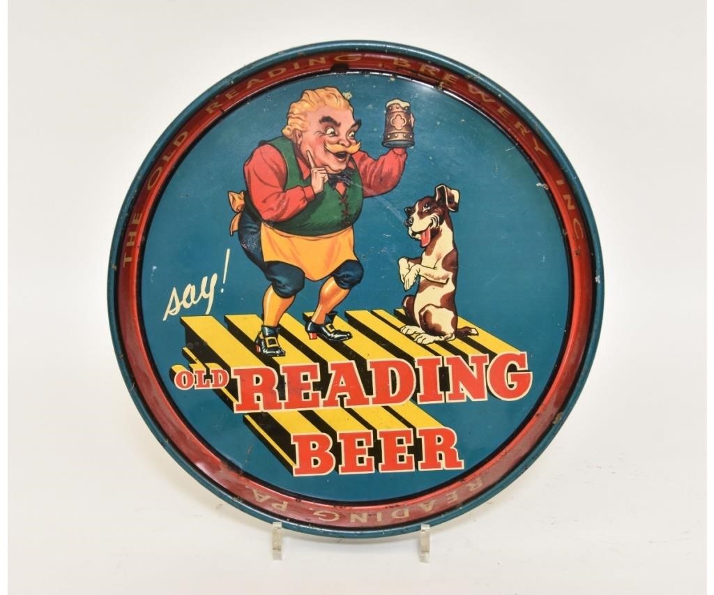 Appraisal: Colorful beer serving tray advertizing The Old Reading Brewery Inc