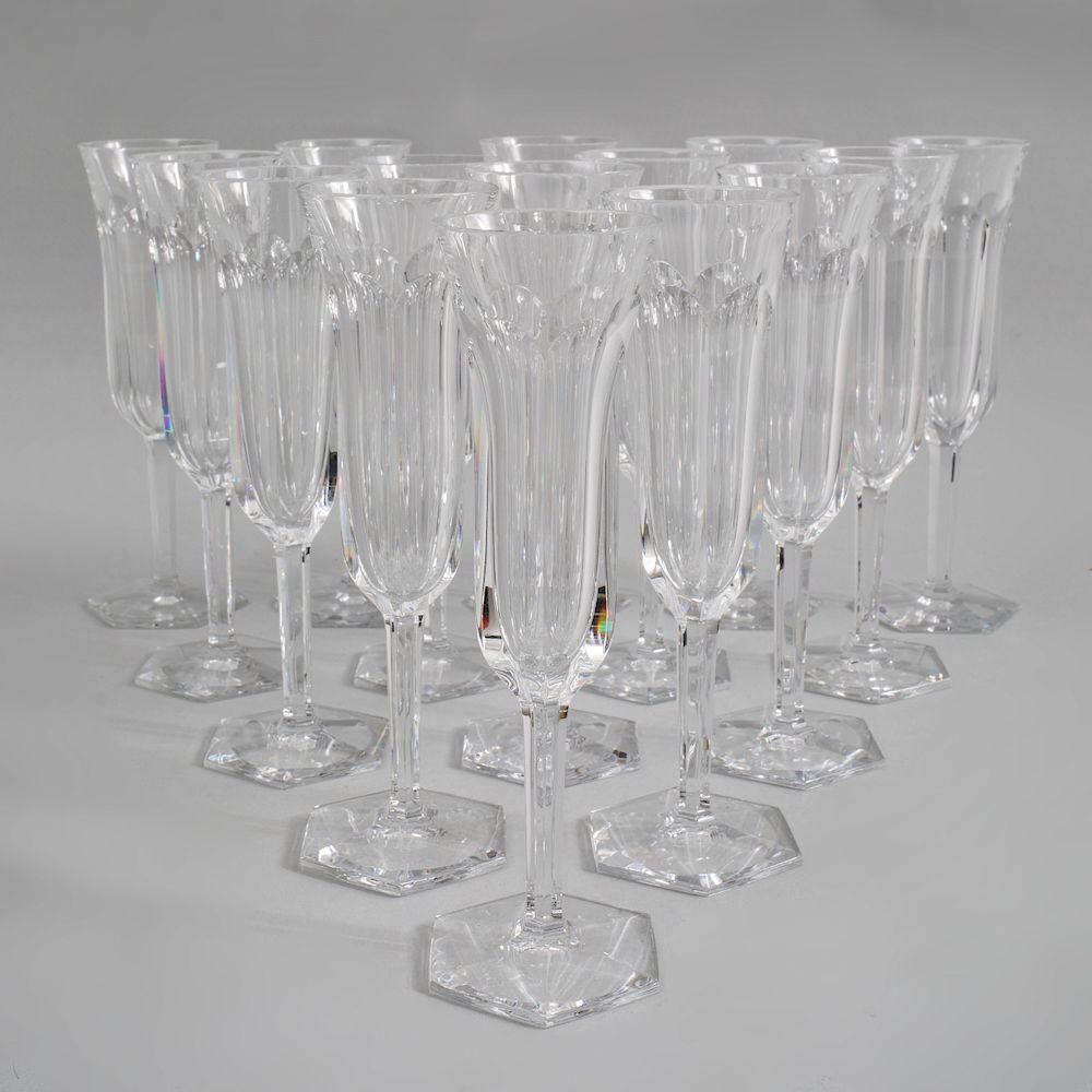 Appraisal: Set of Sixteen Baccarat Crystal Champagne Flutes in the 'Malmaison'