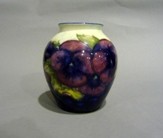 Appraisal: A Moorcroft blue and cream ground Pansy swollen vase signature