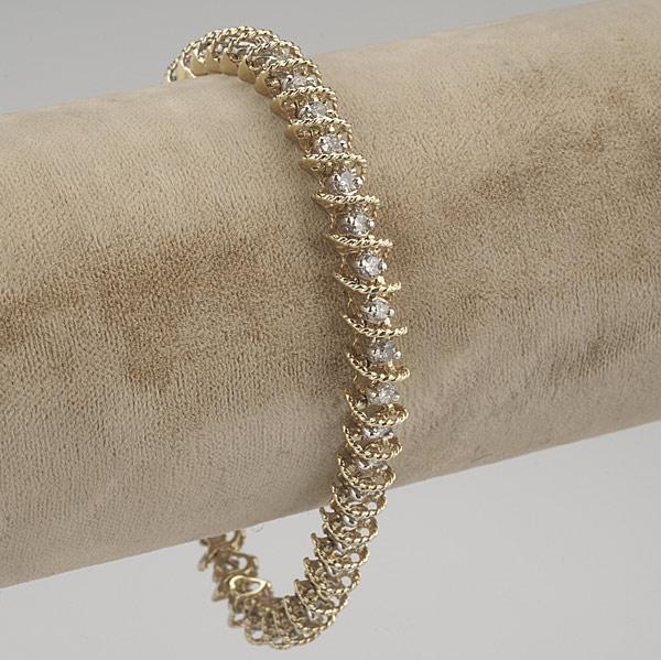 Appraisal: DIAMOND ROPE BRACELET k yg Approx cts TW gs GW