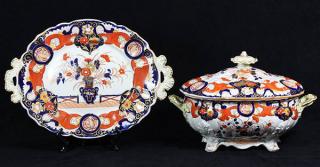 Appraisal: lot of Mason's ironstone tureen and underplate in an Imari