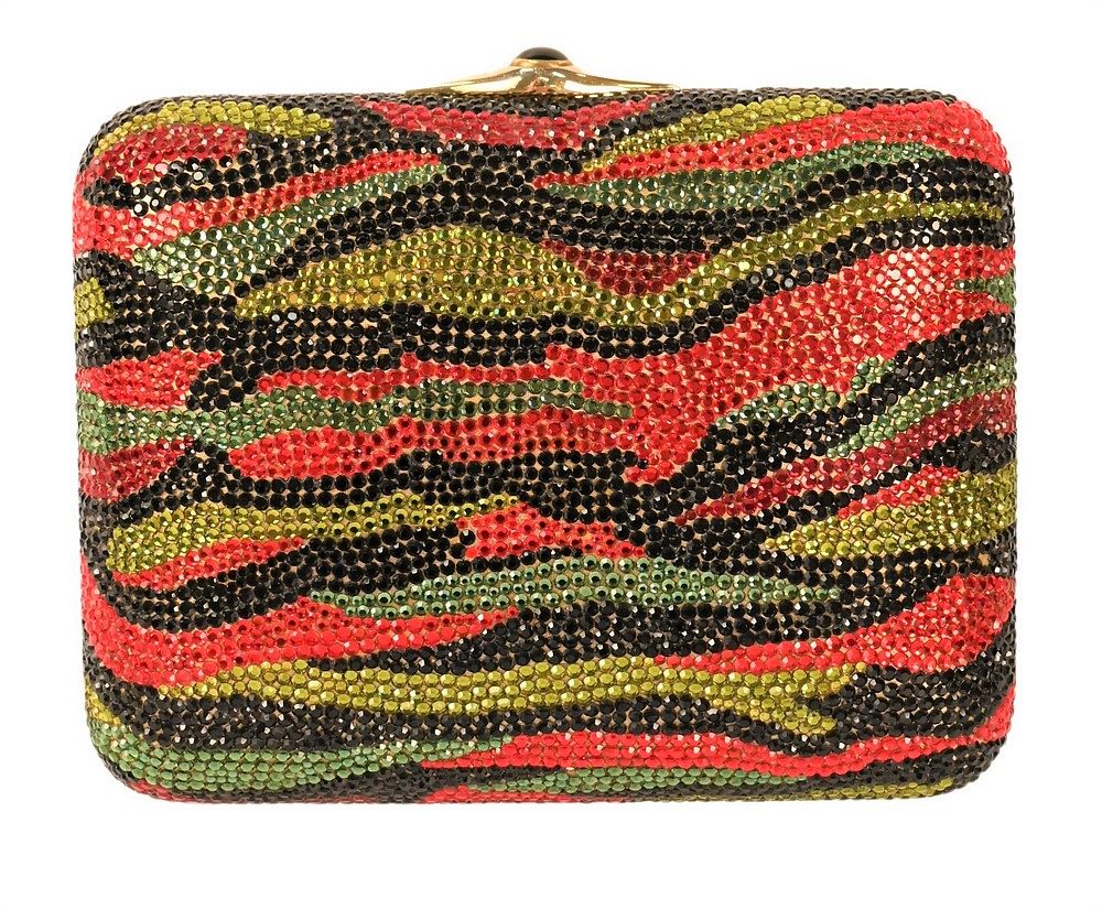 Appraisal: Judith Leiber Clutch Purse having multicolor jewels and gold interior