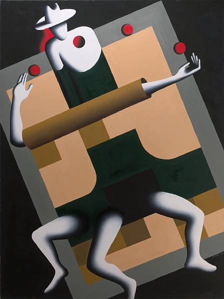 Appraisal: n a Mark Kostabi American born Slight of Hand signed