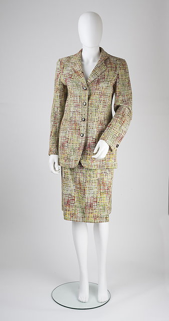 Appraisal: A s Chanel skirt suit of coloured woven design the