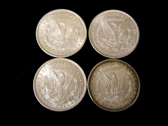 Appraisal: COINS four mixed date Morgan dollars all uncertified average grade