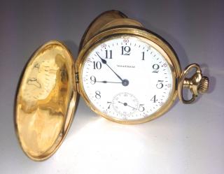 Appraisal: k y g Waltham closed faced pocket watch with jewels