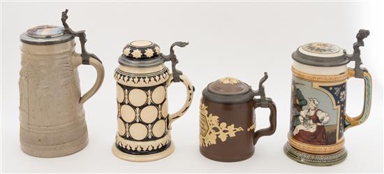 Appraisal: Sale Lot A Group of Four German Steins comprising an