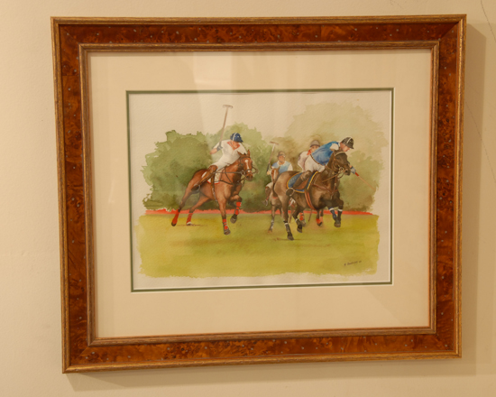 Appraisal: Watercolor of Polo Scene Signed H Smith framed H W