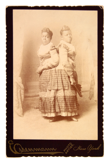 Appraisal: MUSIC MILLIE-CHRISTINE Untitled cabinet card photograph of the conjoined twins