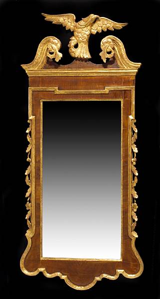 Appraisal: A George II style parcel gilt walnut mirror th century