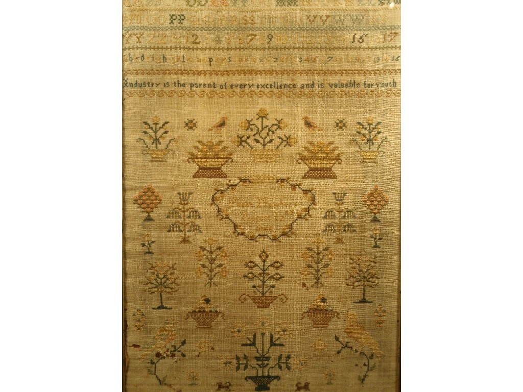 Appraisal: A Victorian sampler by Phoebe Newbury dated August nd worked