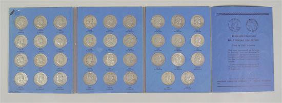 Appraisal: Complete Whitman Folder of Franklin Half Dollar Series Most coins