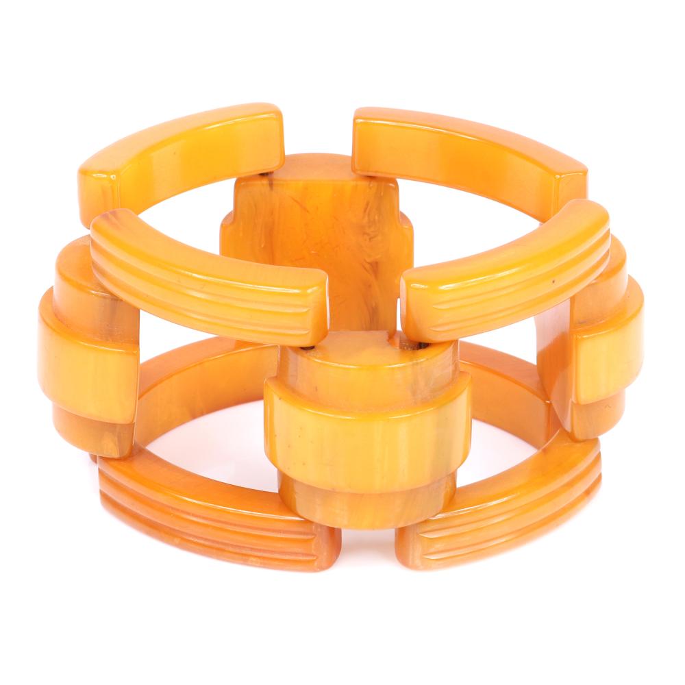 Appraisal: VINTAGE BAKELITE GERMAN FRENCH ART DECO MACHINE AGE BRACELET WITH