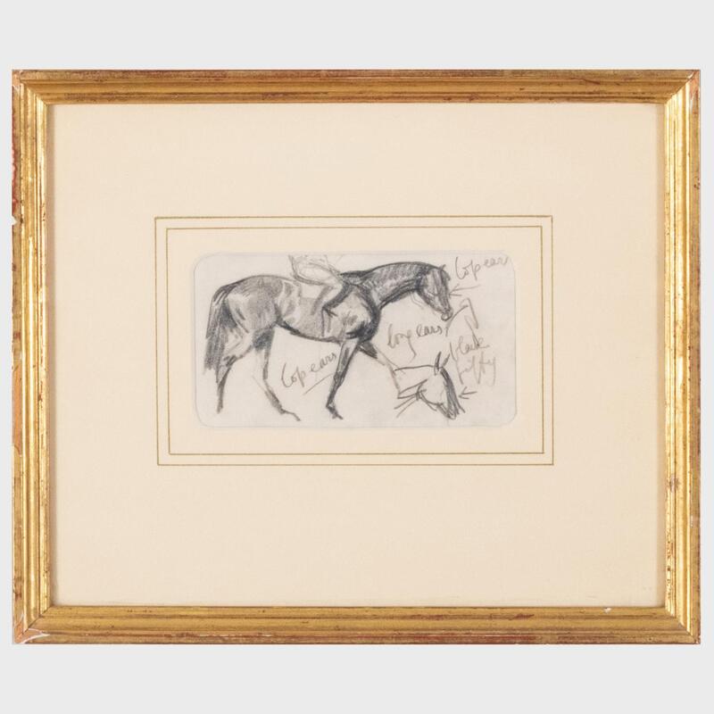 Appraisal: Alfred Munnings - Lop Ears Pencil on paper unsigned variously