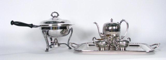 Appraisal: Group of Silver Plated Serving Pieces including three piece Rogers