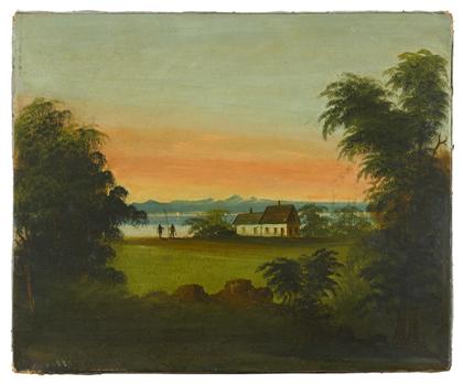 Appraisal: American School th century two views of maine georgetown scenery