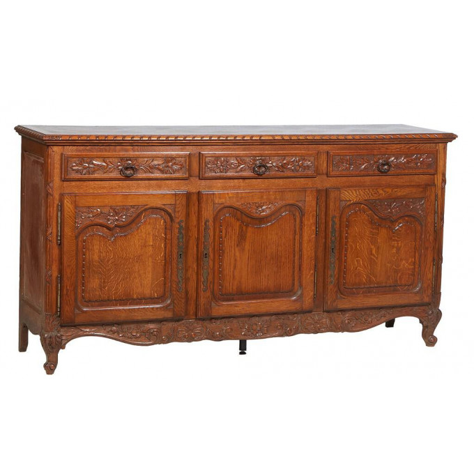 Appraisal: French Provincial Louis XVI Style Carved Oak Sideboard early th