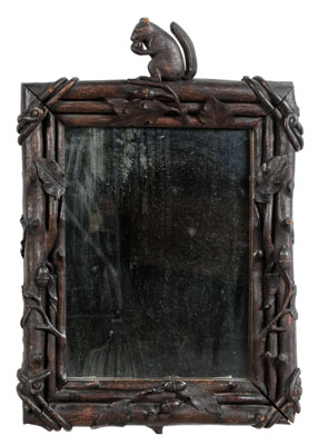 Appraisal: Whimsical Folk Art Mirror probably American late th century oak