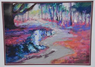 Appraisal: Joachim Casell b pastel on paper bright colored landscape signed