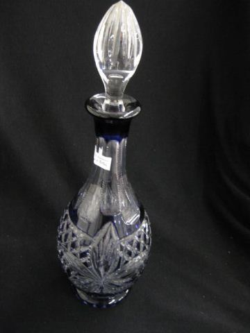 Appraisal: Amethyst Cut-to-Clear Decanter floral diamond decor excellent