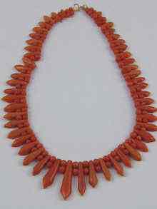 Appraisal: A coral necklace approx cm long and cm wide