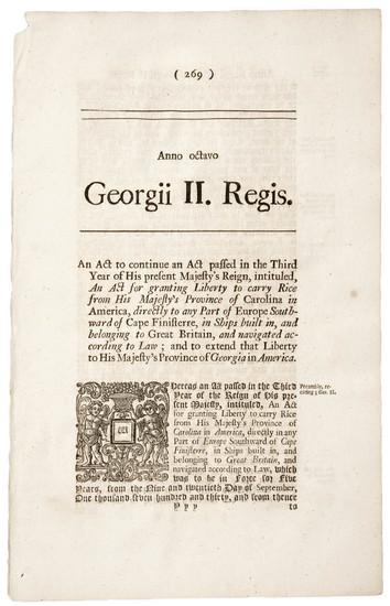 Appraisal: BRITISH ACT OF PARLIAMENT Anno Regni Georgii II An Act