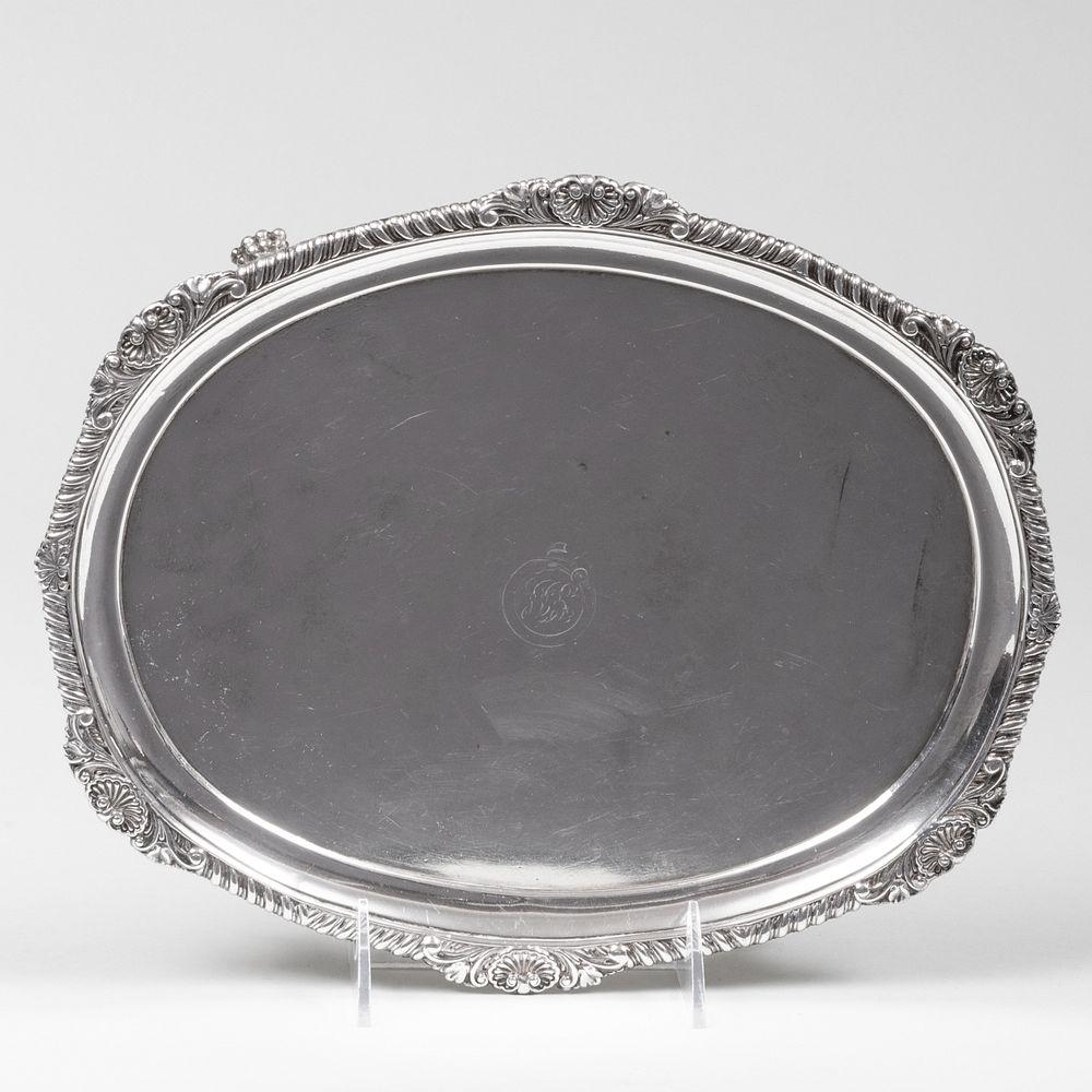 Appraisal: George IV Silver Salver Marked London maker's mark 'SW' monogrammed