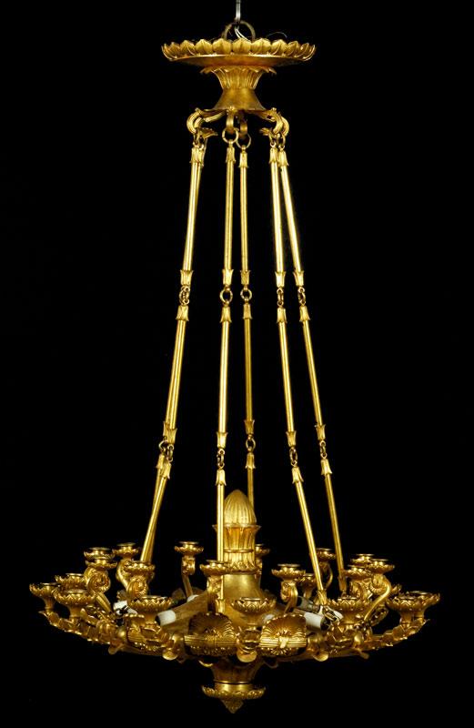 Appraisal: - Gilt Metal Chandelier Chandelier gilt metal h x dia