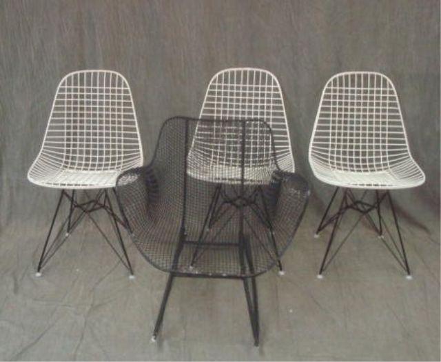 Appraisal: EAMES White Eiffel Tower Chairs a Rocker Midcentury From a