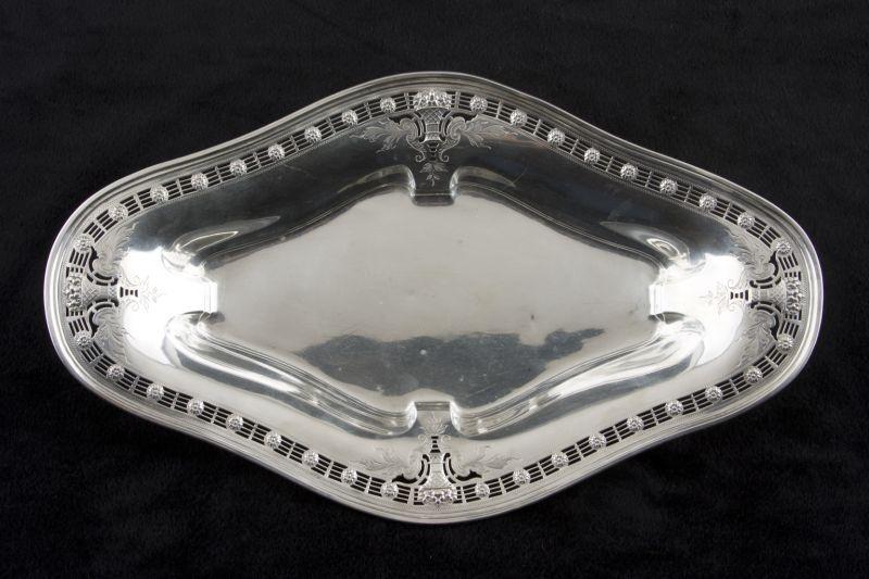 Appraisal: Dominick Haff Sterling Silver Bread Tray ca delicate pierced rim