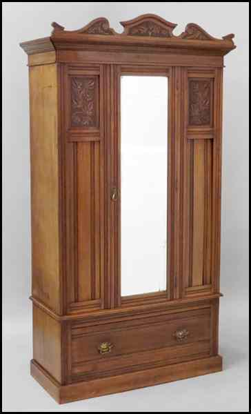 Appraisal: ART DECO ARMOIRE Together with an Art Deco headboard ''