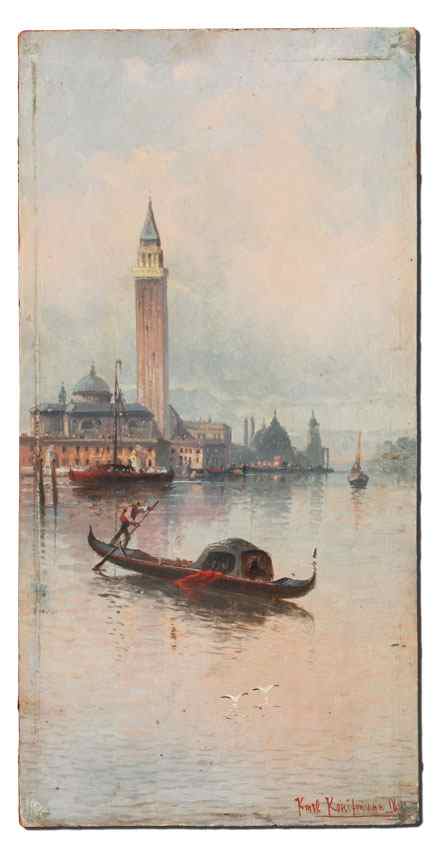 Appraisal: KAUFMANN Karl German - Grand Canal Venice Oil Wood Panel