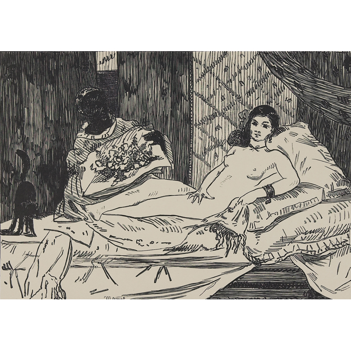 Appraisal: Edouard Manet French - ''Olympia '' c woodcut '' x