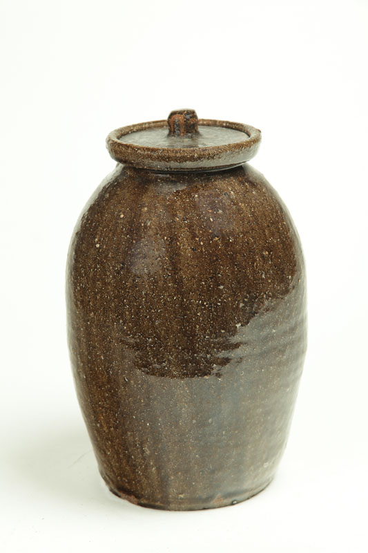 Appraisal: STONEWARE JAR Southern late th century Ovoid form with a