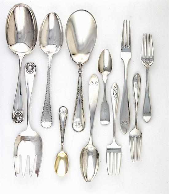 Appraisal: Collection sterling and coin silver flatware and serving pieces Frank