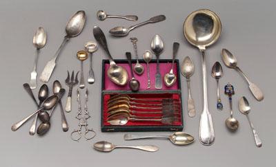 Appraisal: pieces silver flatware most Continental and English includes ladles spoons