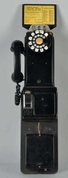 Appraisal: Bell System -Slot Payphone Circa Black steel Mounted on D