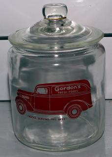 Appraisal: Gordon's Peanut Jar small chip under lid x Gordon's Peanut