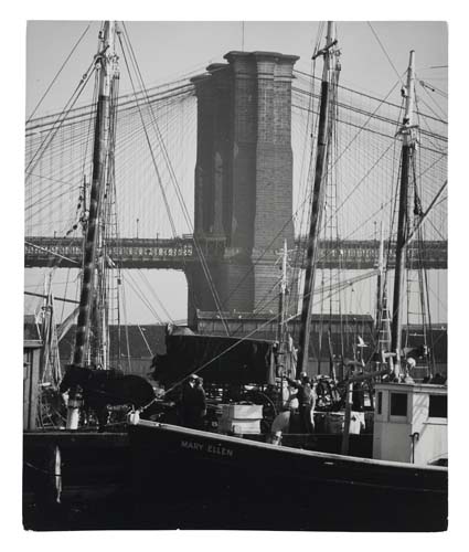 Appraisal: FEININGER ANDREAS - Brooklyn Bridge and Fulton Fish Market Ferrotyped