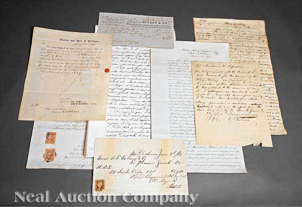 Appraisal: Louisiana History th c documents related to the Hebert Family