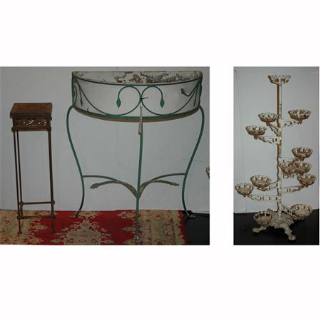 Appraisal: Group of Ten Painted Iron and Metal Plant Stands Estimate