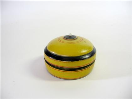 Appraisal: Painted and decorated box overall yellow with red and black