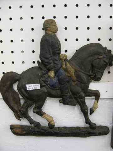 Appraisal: Cast Iron Wall Plaque figural soldier on horseback '' x