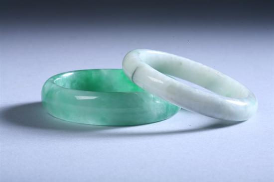 Appraisal: TWO CHINESE JADE BRACELETS - in diam