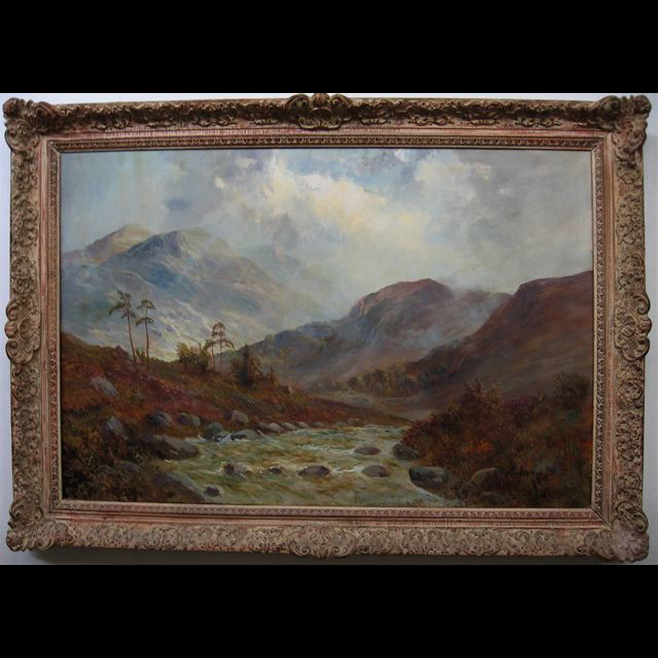 Appraisal: HIGHLAND RIVER SCENE CAMPBELL SCOTT - BRITISH OIL ON CANVAS