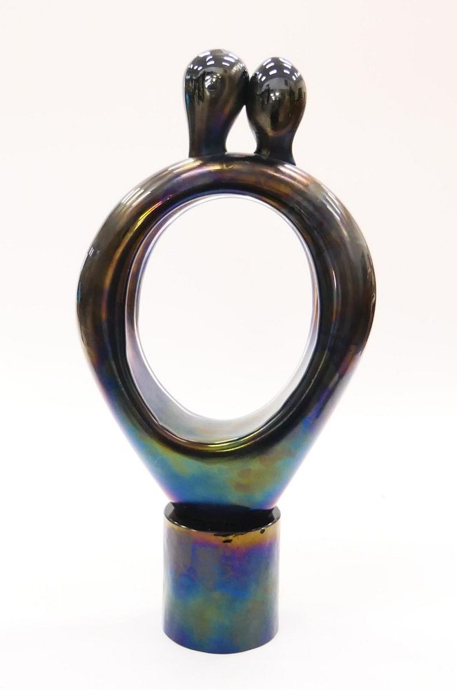 Appraisal: RENATA ANATRA FABULOUS ART GLASS SCULPTURE LOVERS In a black