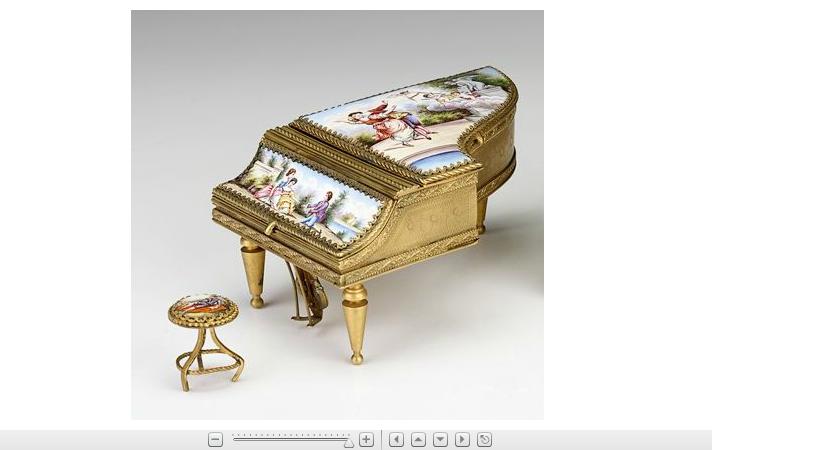 Appraisal: Austrian enamel grand piano form music box early th century