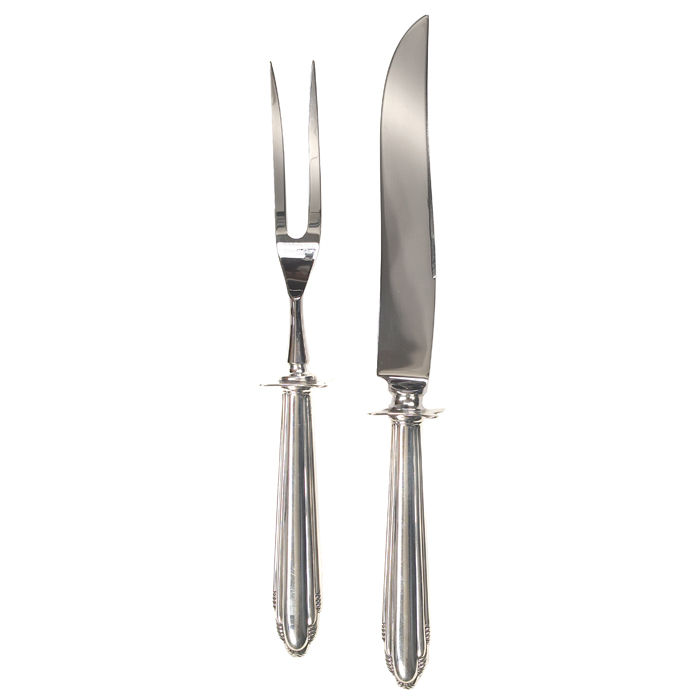 Appraisal: Eliel Saarinen Contempora small carving set sterling by Dominick Haff